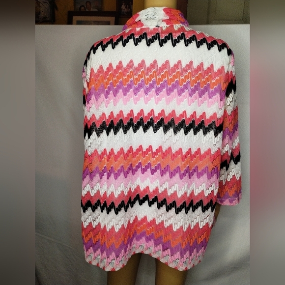 Alfred Dinner women's size xl multi color knit top shirt blouse - Picture 5 of 6